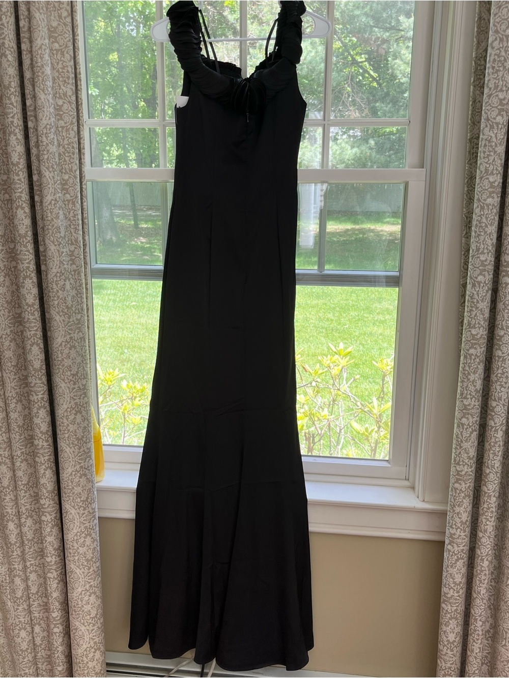 Rene Ruiz Black Off-Shoulder Maxi Formal Gown NEW Sz 4